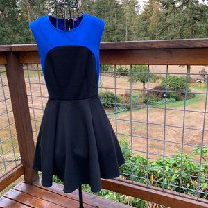 Ladies size Medium Black and Blue Sleeveless Fit & Flare Dress